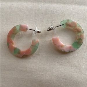 Green Colored Tortoise Earrings